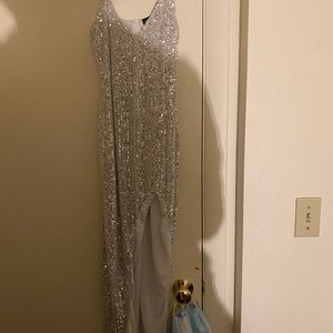 Silver sparkly gown